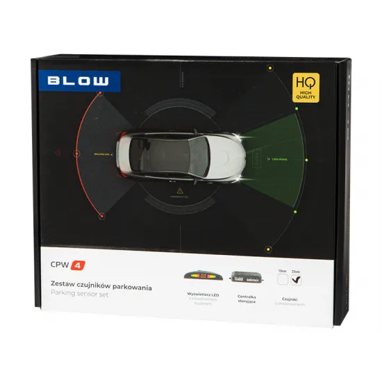 Датчики парковки с дисплеем, 22 мм, синие, BLOW CPW4, 26-325#