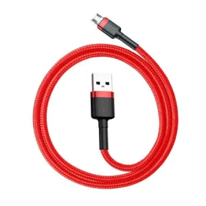 Кабель Micro USB 2,4А 1м, двусторонний, Baseus Cafule CAMKLF-B09, красный, 6953156280328