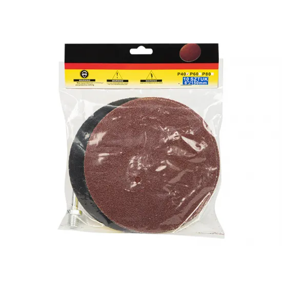 Slīpēšanas disks + smilšpapīrs 150mm, P40, 5gab., 40gr., 67-045#