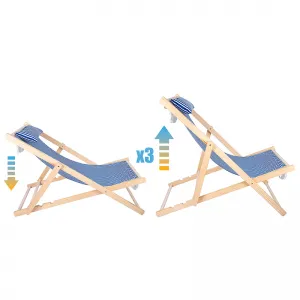 Деревянный складной садовый шезлонг IBIZA, L66L