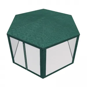 Навес садовый, тент-павильон с москитной сеткой, 6 х 2м, ПЭ 100г / м2, зеленый, PA5P
