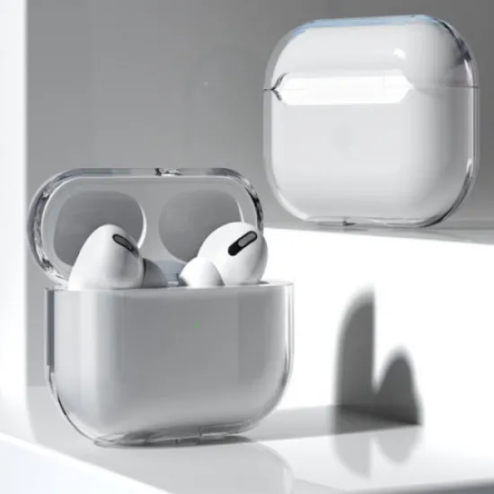 Ciets aizsargapvalks austiņām Airpods 2 / Airpods 1, caurspīdīgs, Riff 9145576238615