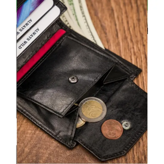 Vīriešu naudas maks, āda, Always Wild N20197-VTK-D Black