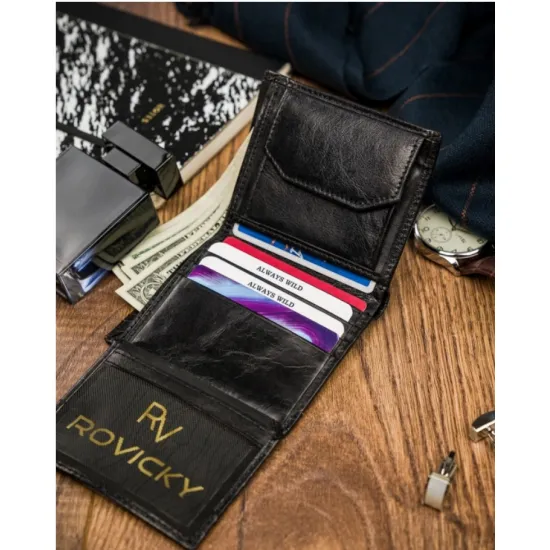 Vīriešu naudas maks, āda, Always Wild N20197-VTK-D Black