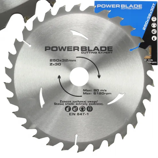 Zāģripa kokam 250mm x 32, 30T POWER BLADE M08926