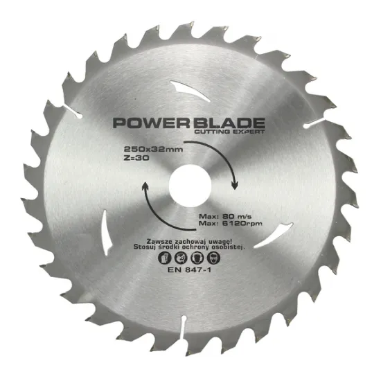 Zāģripa kokam 250mm x 32, 30T POWER BLADE M08926