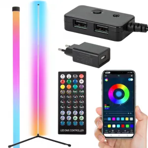 Светодиодный RGB-торшер 1,5 м, пульт дистанционного управления, Bluetooth, 12330