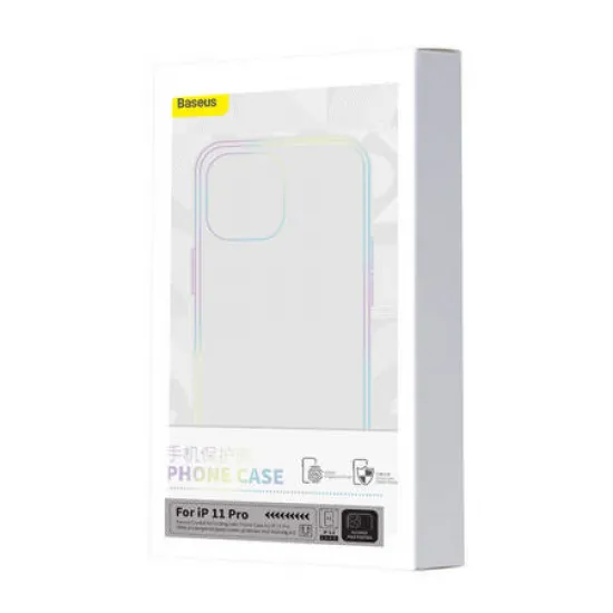 Maciņš iPhone 11 Pro (caurspīdīgs) + rūdīts stikls + tīrīšanas komplekts, Baseus Magnetic Crystal Clear ARSJ010102, 6932172627737