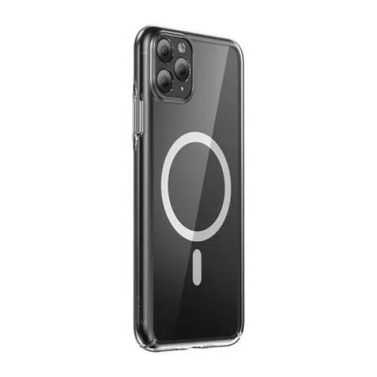 Maciņš iPhone 11 Pro (caurspīdīgs) + rūdīts stikls + tīrīšanas komplekts, Baseus Magnetic Crystal Clear ARSJ010102, 6932172627737