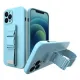 Гелевой чехол с ремешком для iPhone 13 mini, синий, 9145576218013