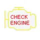 Neona LED izkārtne Neon PLEXI LED CHECK ENGINE, dzeltens, sarkans, NNE21 Neolia, RTV100477, 5900495546197
