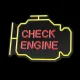 Neona LED izkārtne Neon PLEXI LED CHECK ENGINE, dzeltens, sarkans, NNE21 Neolia, RTV100477, 5900495546197