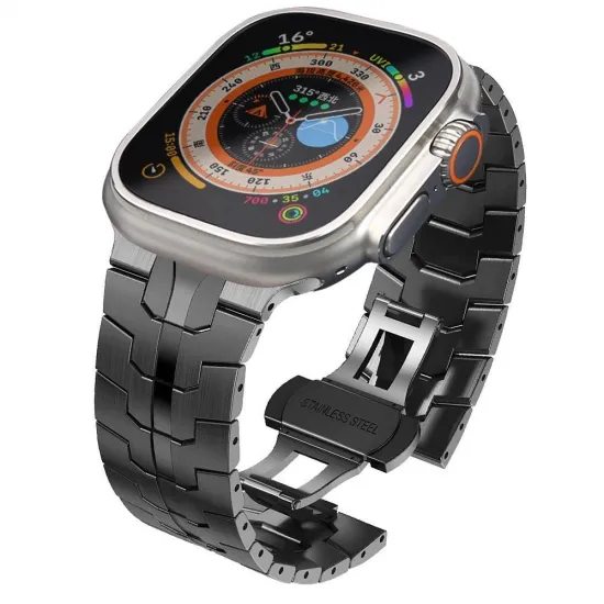 Ремешок из нержавеющей стали Tech-Protect для Apple Watch 4/5/6/7/8/9/SE/Ultra 1/2 (42/44/45/49 мм), черный, 5906203699575