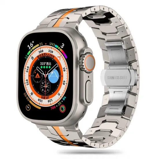 Ремешок из нержавеющей стали Tech-Protect для Apple Watch 4/5/6/7/8/9/SE/Ultra 1/2 (42/44/45/49 мм), Titanium Orange, 5906203697311