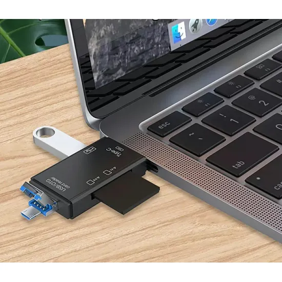 Универсальный картридер SD, microSD, USB 3.0, USB-C, OTG, AK180B