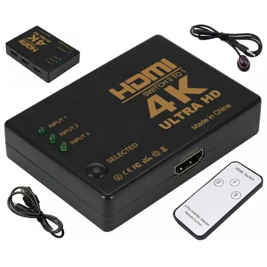 Разветвитель HDMI, 4K, HDMI v1.4, пульт дистанционного управления, инфракрасный кабель, HD28D