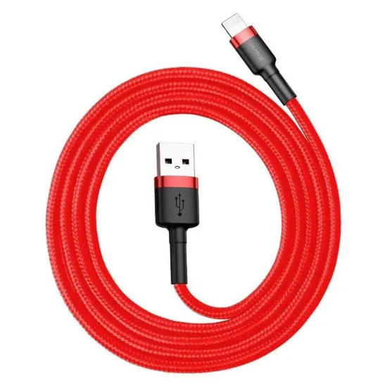 Кабель Baseus для передачи данных и зарядки Apple Lightning на USB-C, 1,5 А, 2 м, Baseus Cafule CALKLF-C09, красный