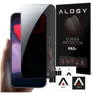 Защитное стекло Alogy Privacy Glass для iPhone 15 / 15 Pro, матовое, Privacy Glass - Private Anti-Spy Tempered Matte Screen Protector,72665, 5905601817352