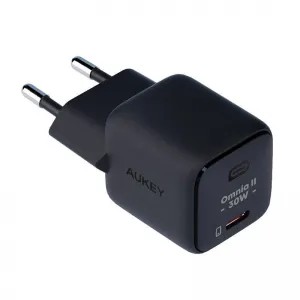 Aukey GaN ātrais lādētājs USB-C 30W 3A PD3.0, melns, Aukey Omnia 2 Mini PA-B1L, 689323784851