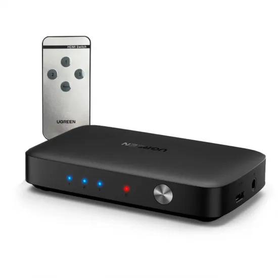 Ugreen HDMI-сплиттер - коммутатор, 3 x HDMI 4K 30 Гц, черный, Ugreen CM332 80125, 6957303881253