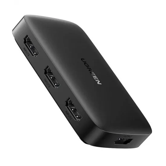 Ugreen HDMI-сплиттер - коммутатор, 3 x HDMI 4K 30 Гц, черный, Ugreen CM332 80125, 6957303881253