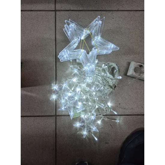 Ziemassvētku gaismas virtene, RGB LED 200gb., 2 m,  220V adapteris, E21