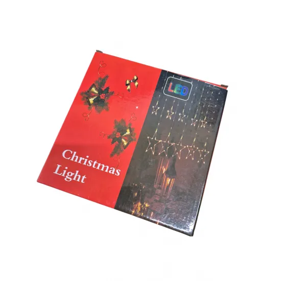 Ziemassvētku gaismas virtene, RGB LED 200gb., 2 m,  220V adapteris, E21