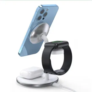 Choetech T585-F 3in1 induktīvā uzlādes stacija iPhone 12/13/14, AirPods, Apple Watch. Balta