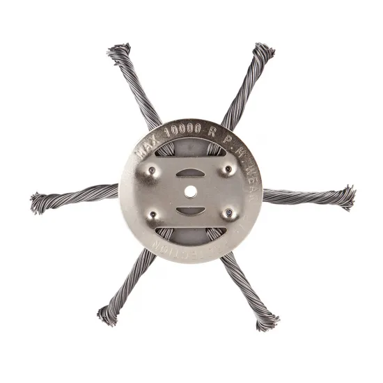 Pītā metāla birste 150 mm elektriskajiem trimmeriem, 6 mm stiprinājums