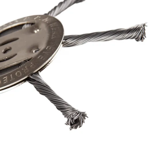 Pītā metāla birste 150 mm elektriskajiem trimmeriem, 6 mm stiprinājums