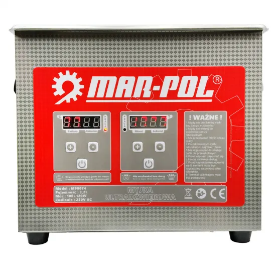 Ultraskaņas tīrītājs 3,2 l ar apsildi, 120 W, 40 kHz MAR-POL M90074