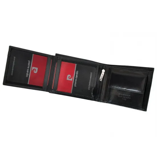 Vīriešu naudas maks, āda, Pierre Cardin YS520.1 325 Nero