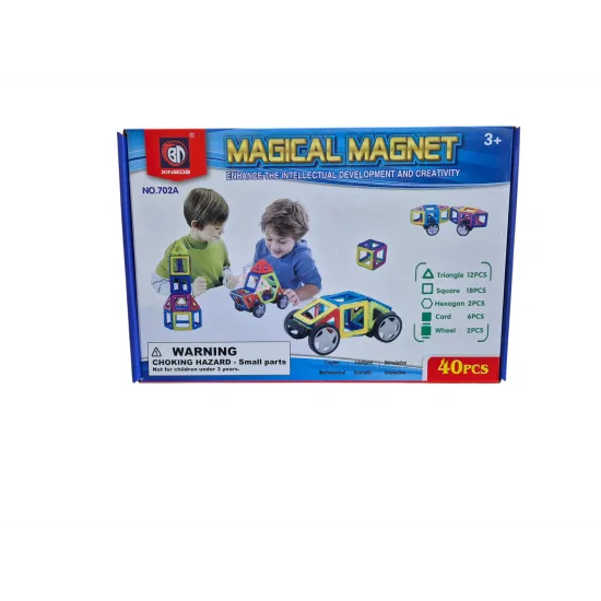 Magnētiskie kluči - bloki, magnētiskais konstruktors 40gab., Magical Magnet, KX9680