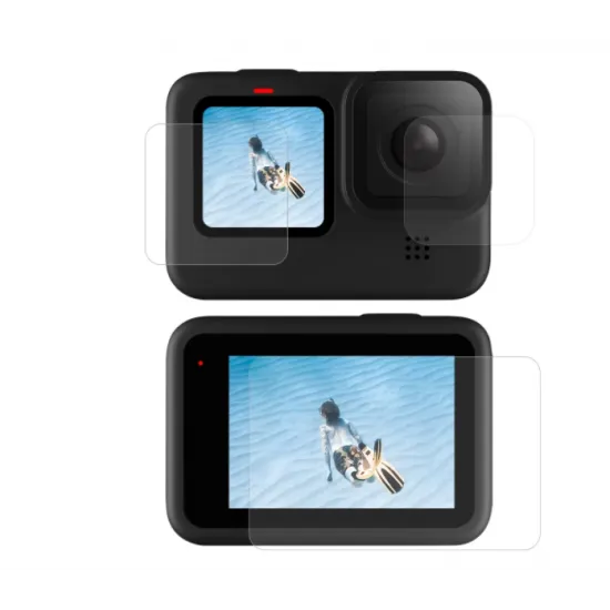 Защитное стекло для GoPro Hero 9/Hero 10/Hero 11/Hero 12, экран, объектив, Telesin GP-FLM-901, 6972860171357