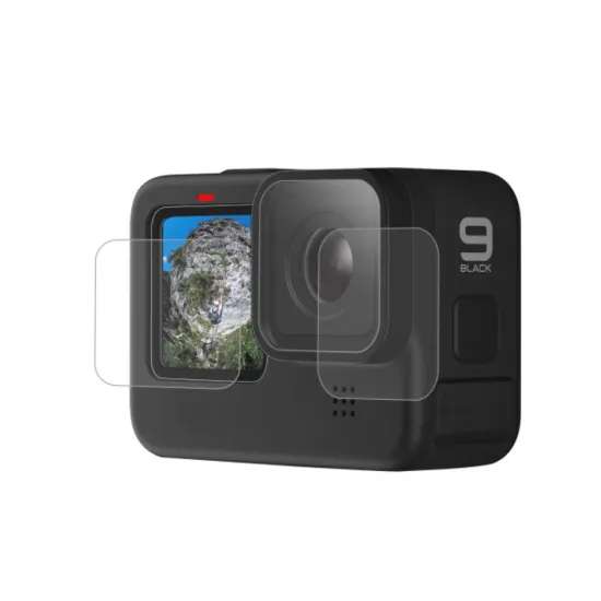 Защитное стекло для GoPro Hero 9/Hero 10/Hero 11/Hero 12, экран, объектив, Telesin GP-FLM-901, 6972860171357