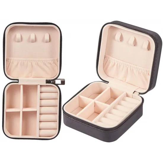 Шкатулка для хранения украшений, бижутерии, черная, 01786