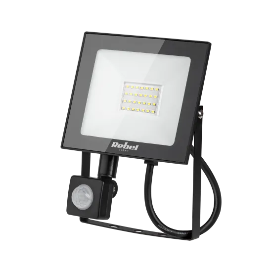 LED prožektors ar PIR sensoru (kustība, krēsla) 20W (28 x 2835 SMD), 230V, 4000K, Rebel URZ3601