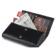 Кошелек женский, кожа, RFID, PETERSON PL-411, черный, красный