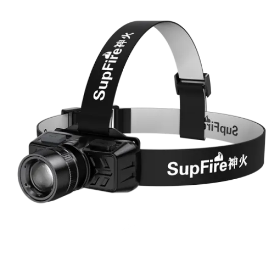 Uzlādējams LED pieres lukturis SUPERFIRE HL50, 150 lm, 3 W, Zoom, IP32